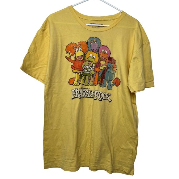 JIM HENSON FRAGGLE ROCK Other - JIM Henson FRAGGLE ROCK Graphic T-Shirt Short Sleeve COTTON YELLOW XL